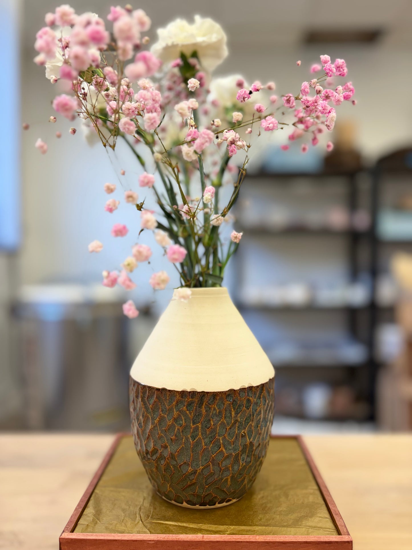 Vase col étroit - grès blanc