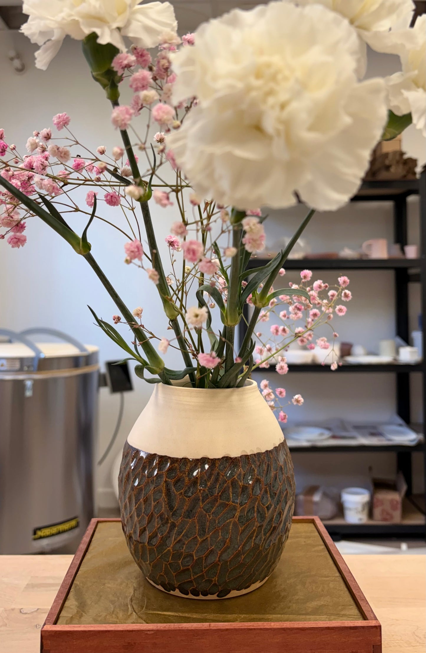 Vase Boule - grès blanc