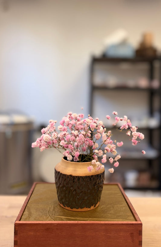 Vase échancré - Grès roux
