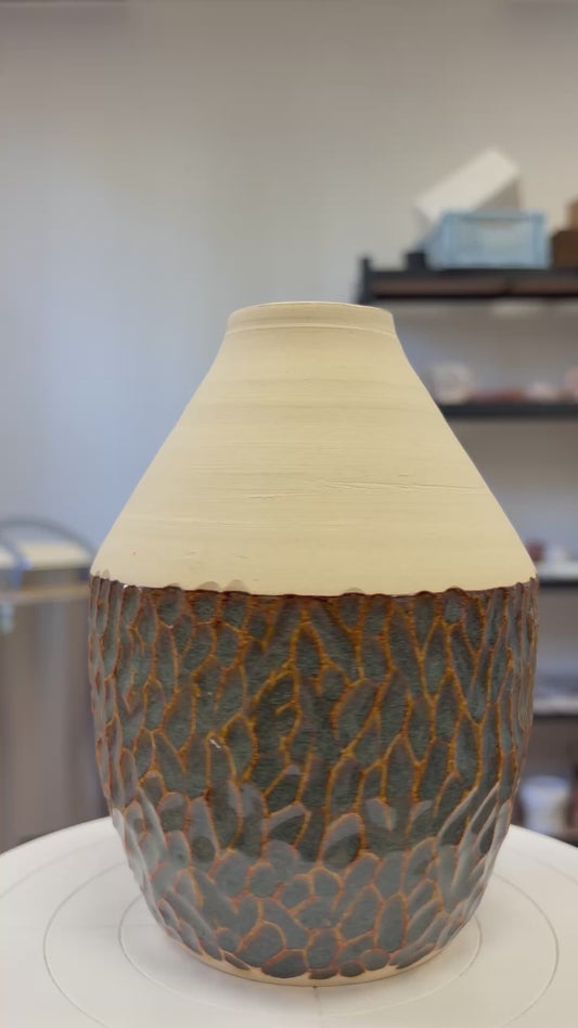 Vase col étroit - grès blanc